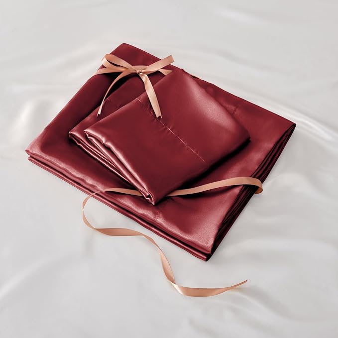 BEDELITE Satin Fitted Sheet and Pillowcases Set, Luxury Soft Similar to Silk - Image 6