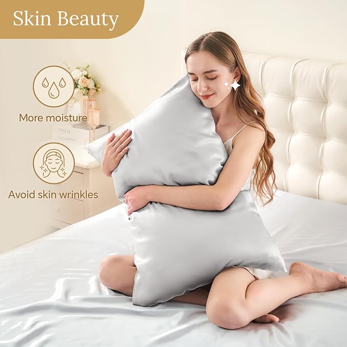 INFIIXSO Silk Pillow Cases 2 Pack Standard Size, Ultra Smooth & Soft Mulberry - Image 3