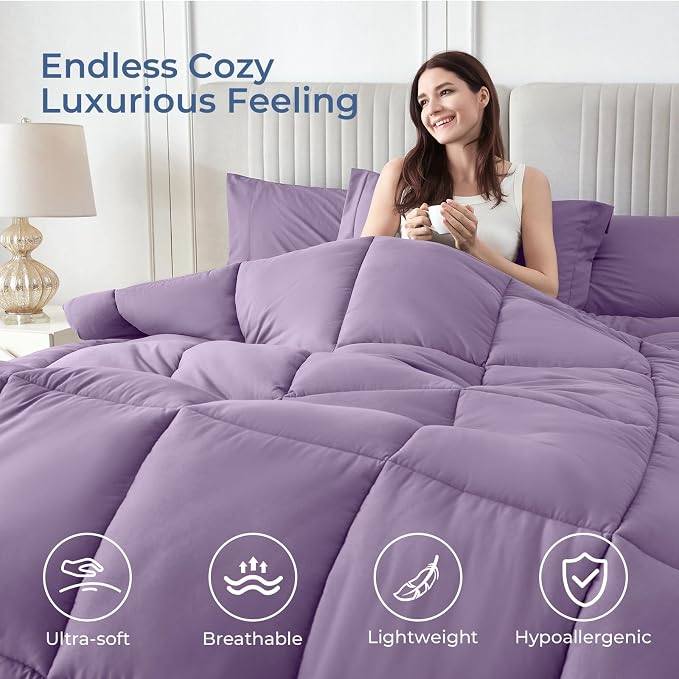 Sasttie Twin XL Comforter Set, 5 Pieces Twin XL Bed in a Bag, Complete Bedding - Image 2