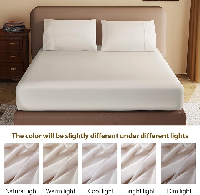 100% Egyptian Cotton Fitted Sheet, 600 Thread Count, 8-16" Deep Pocket Sheet - Image 9