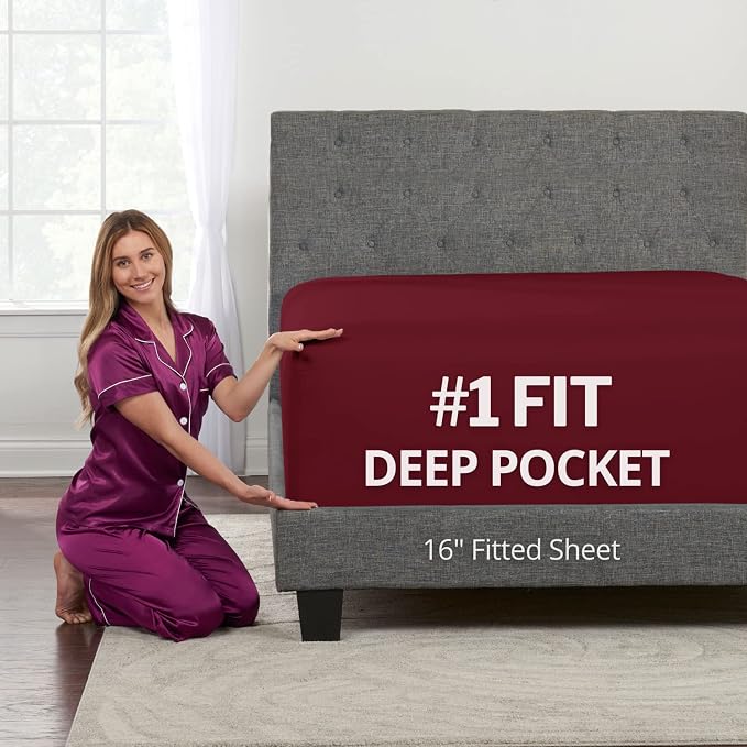 Lovely Joyful Feel Fitted Sheet Deep Pocket Full Size Fitted Sheets Fit by DeaLuxeBedding