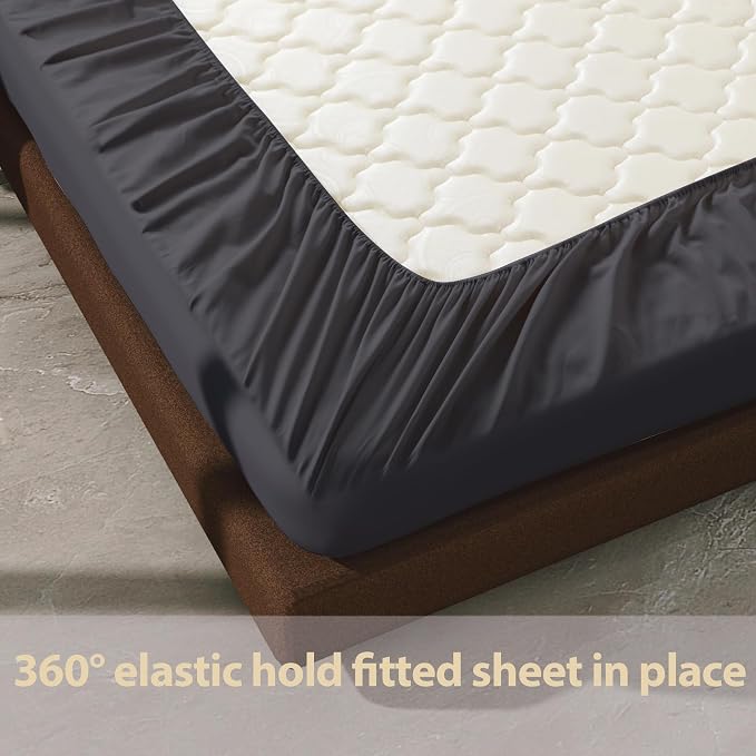 100% Egyptian Cotton Fitted Sheet King Size, 600 Thread Count, Soft & Elastic - Image 6