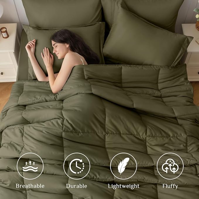 JOLLYVOGUE Full Comforter Set, Ultra-Soft Bed in a Bag Full Size 7 Pieces - Image 2