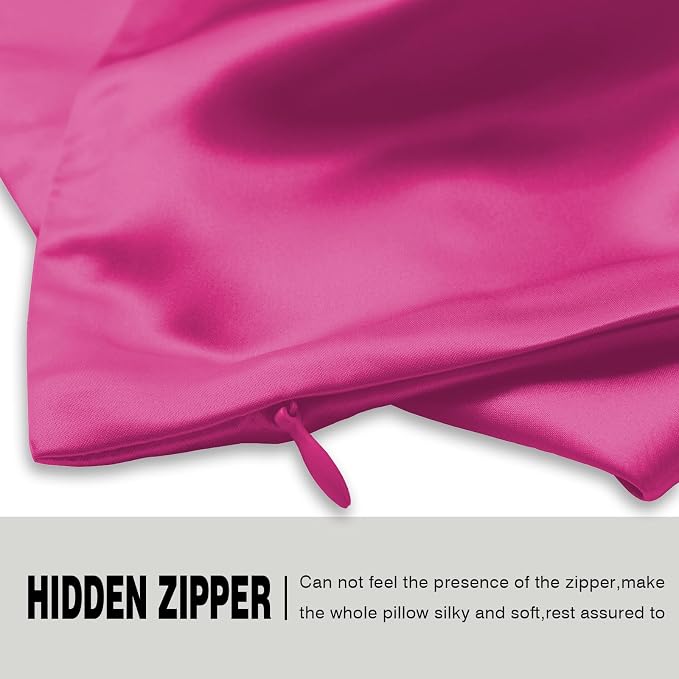 Silk Pillow Cases 2 Pack, Soft Breathable and Sliky Standard Size Pillow Cases - Image 4