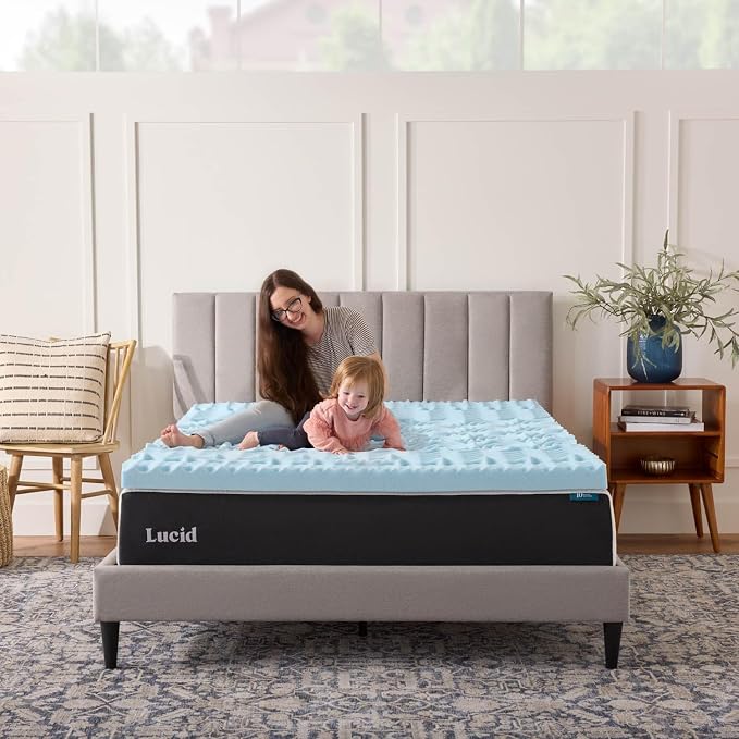 LUCID 3 Inch Gel Memory Foam Mattress Topper, California King size – 5 Zones – - Image 7