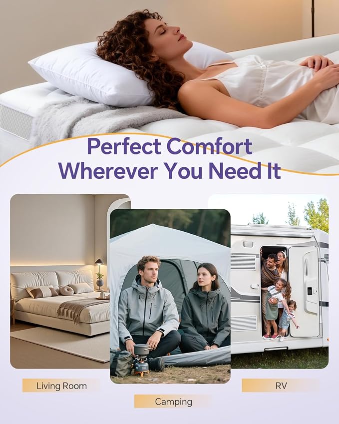 ChiXpace Dual Layer 5 Inch Memory Foam Mattress Topper Full - Image 7