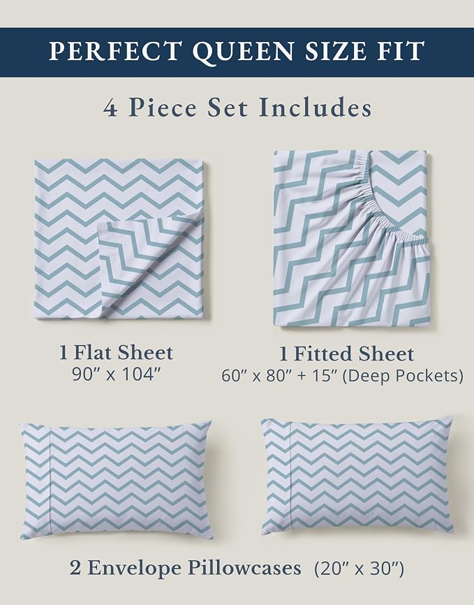 LANE LINEN 100% Organic Cotton Sheets Queen, Soft & Comfy Fade Resistant - Image 4