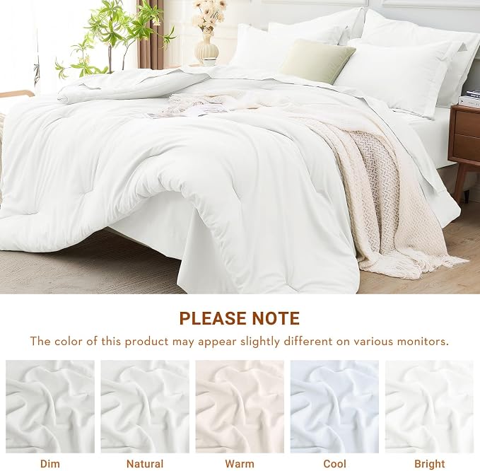 MUXHOMO 7 Pieces California King Comforter Set, Soft Bed in a Bag Cal King Size - Image 4