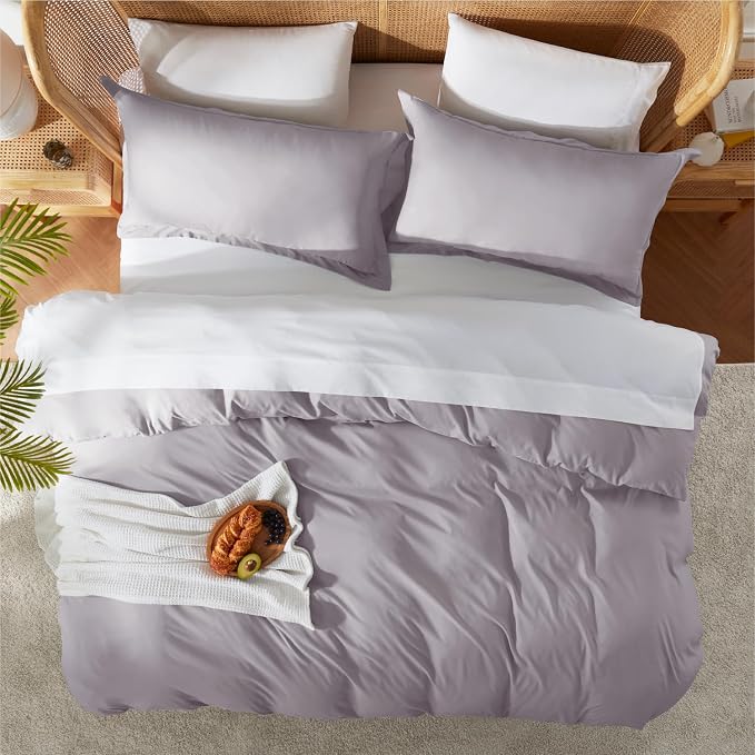 Nestl Grey Lavender Duvet Cover Full Size - Image 5