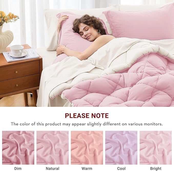MUXHOMO 7 Pieces Queen Comforter Set, Reversible Bed in a Bag Queen Size - Image 4