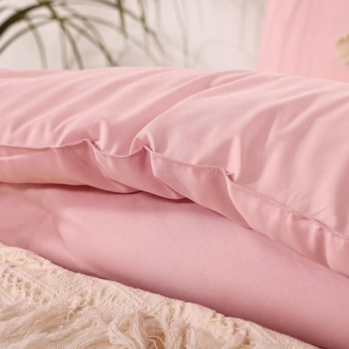 ROSGONIA Pink Comforter Set Queen - Image 6