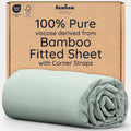 Bambaw Fitted Sheet with Elastic Corner Straps, 100% Viscose Derived from by Bambaw