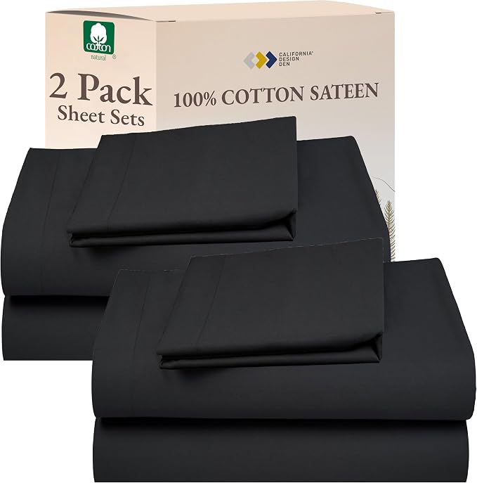 California Design Den 100% Cotton 2-Pack Twin XL Sheet Sets, Soft Extra Long by CaliforniaDesignDen