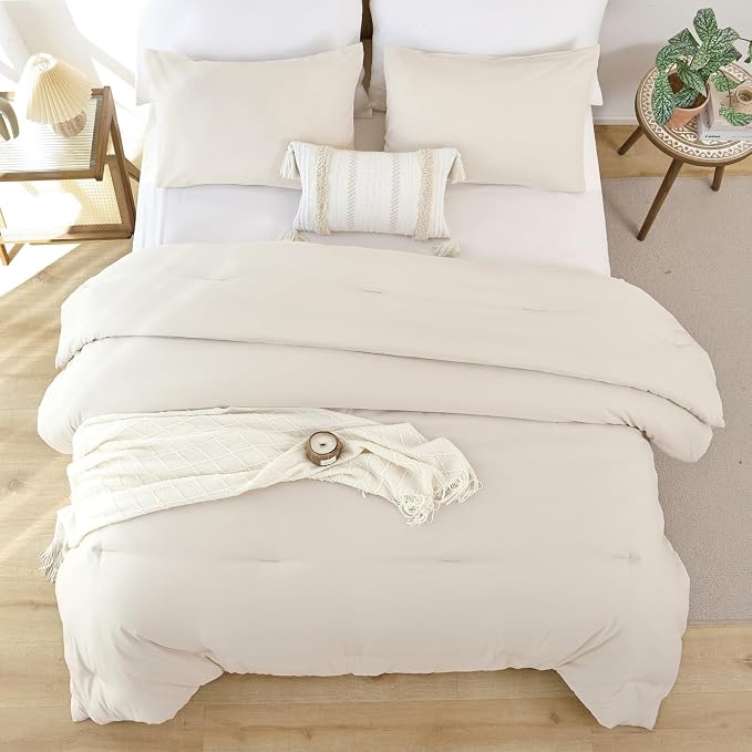 ROSGONIA Oversized Queen Comforter Beige - Image 5