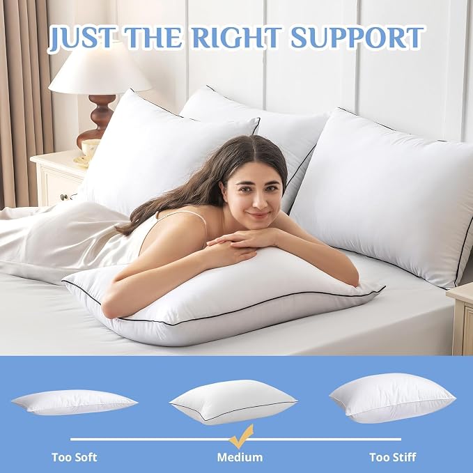 JOLLYVOGUE Standard Size Bed Pillow 1-Pack, Single Pillow - Image 4