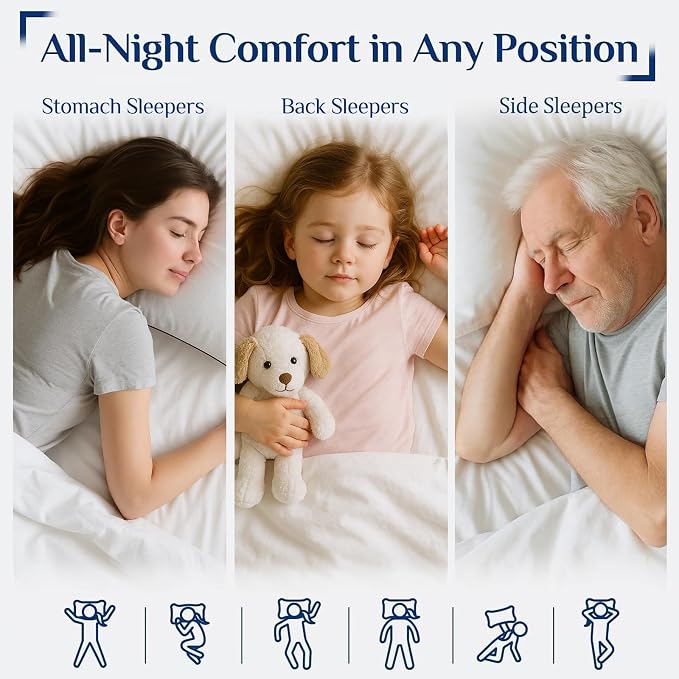 JOLLYVOGUE Bed Pillows Standard Size Set of 4, Cooling and Supportive Full - Image 6