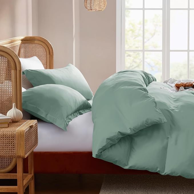 Nestl Sage Green Duvet Cover Queen Size - Image 7