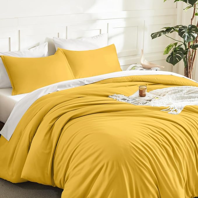 Litanika Comforters Twin XL Size Mustard Yellow, 2 Pieces Lightweight Solid - Image 5