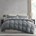 Nestl Grey Duvet Cover Queen Size by Nestl