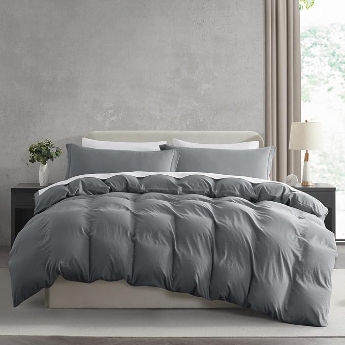 Nestl Grey California King Duvet Cover Sets by Nestl