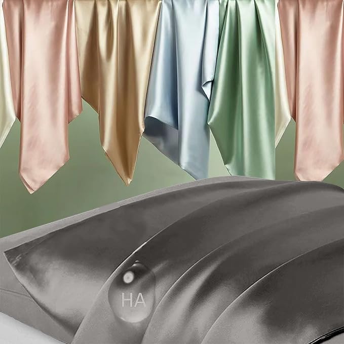 Silk Pillow Cases 2 Pack, Mulberry Silk Pillowcases Standard Set of 2, Anti Acne - Image 2