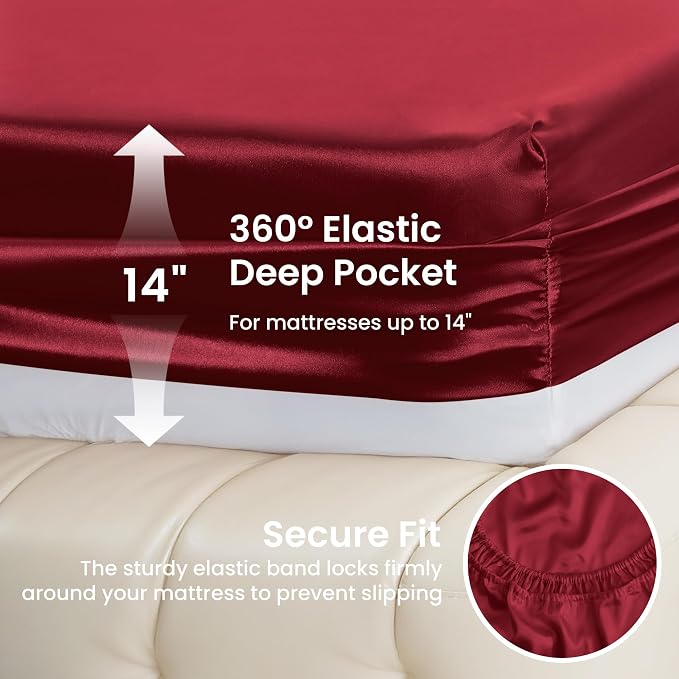 Love's cabin Twin XL Satin Sheet Sets - Image 4