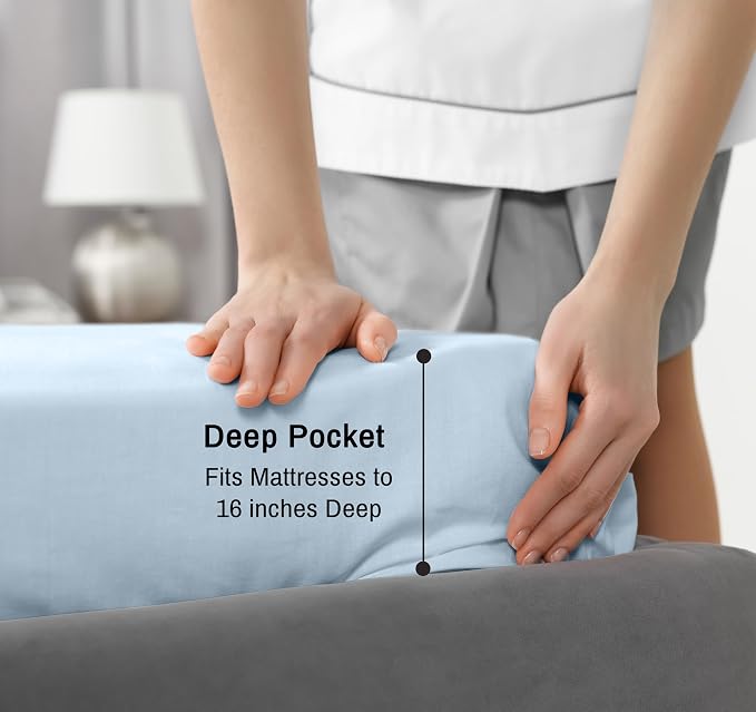 RUVANTI 100% Cotton Sheets – Twin Size Percale Bedding, Cooling & Breathable - Image 6