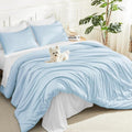 Litanika Twin XL Comforter Set Light Blue, 2 Pieces Extra Long Dorm Bedding Sets by Litanika