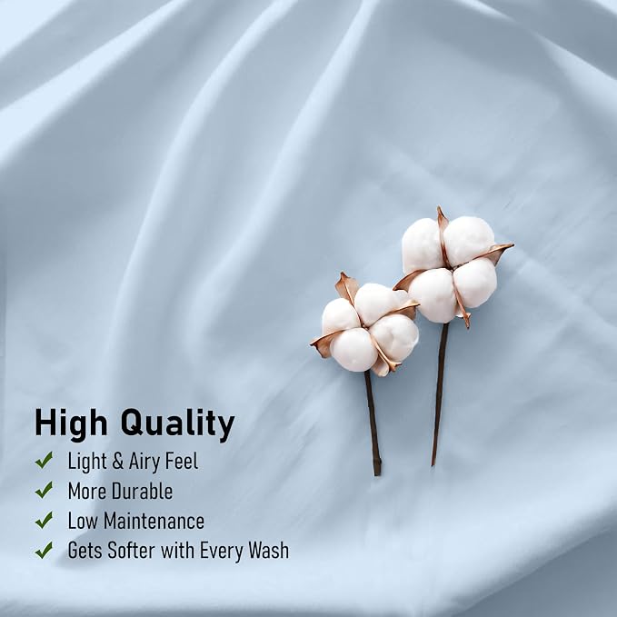 RUVANTI 100% Cotton Sheets – Queen Size Percale Bedding, Cooling & Breathable - Image 5