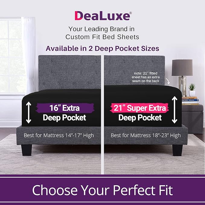Full Fitted Sheet – Deep Pocket Full Size Fitted Sheets Only Real 16” Fitted - Image 2