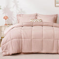 Love's cabin Queen Comforter Set Blush Pink, 7 Pieces Queen Bed in a Bag by Lovescabin