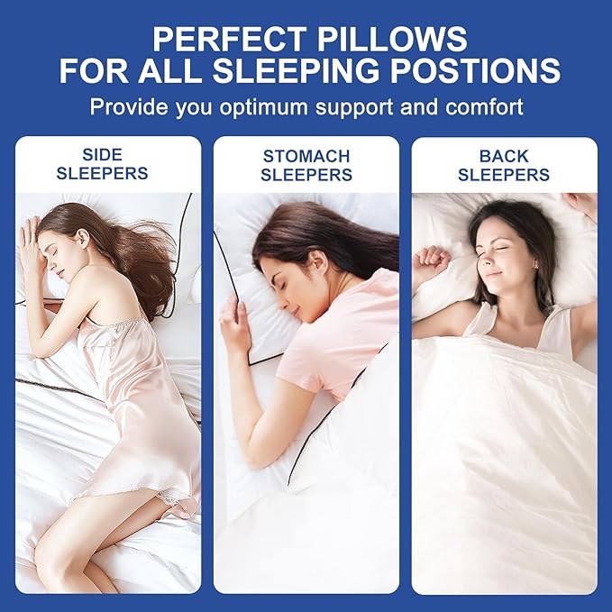 Premium Pillows Queen Size Set of 2, Fluffy and Supportive 7D Down Alternative - Image 6