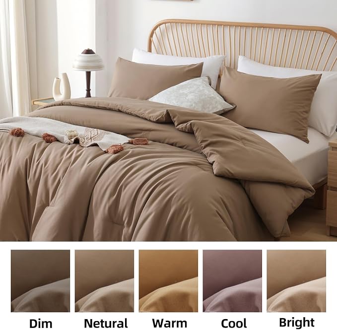 ROSGONIA Oversized Queen Comforter Dark Khaki - Image 8