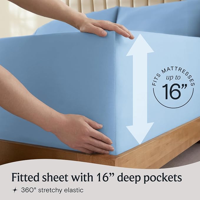 LuxClub 4 PC King Sheet Set, Breathable Luxury Bed Sheets, Deep Pockets 18" - Image 6