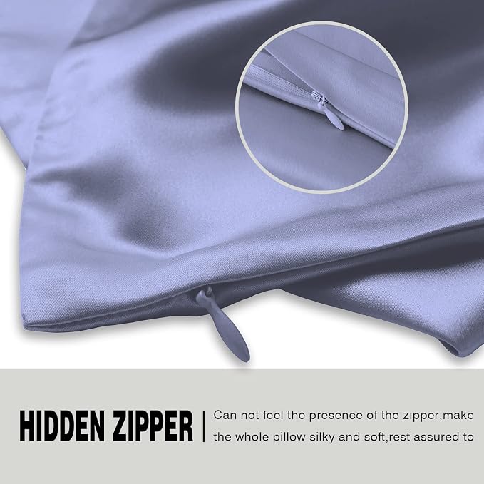 Silk Pillow Cases 2 Pack, Soft Breathable and Sliky Standard Size Pillow Cases - Image 4