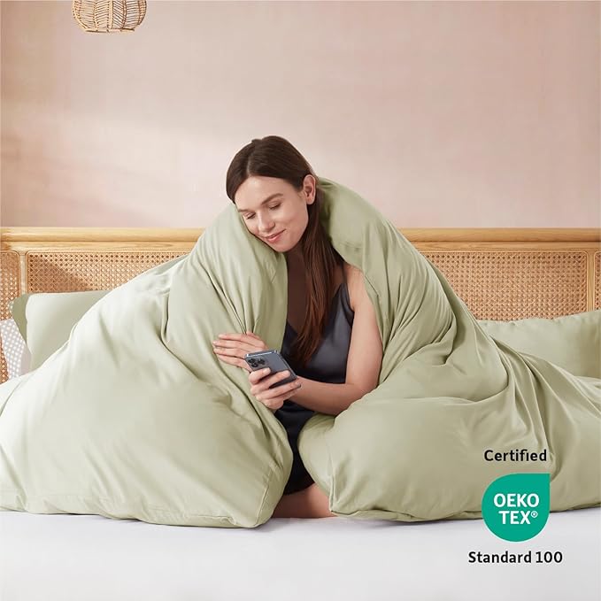 Nestl Light Sage Duvet Cover Queen Size - Image 3
