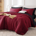 MUXHOMO 7 Pieces Full Comforter Set, Seersucker Bed in a Bag Full Size by MUXHOMO