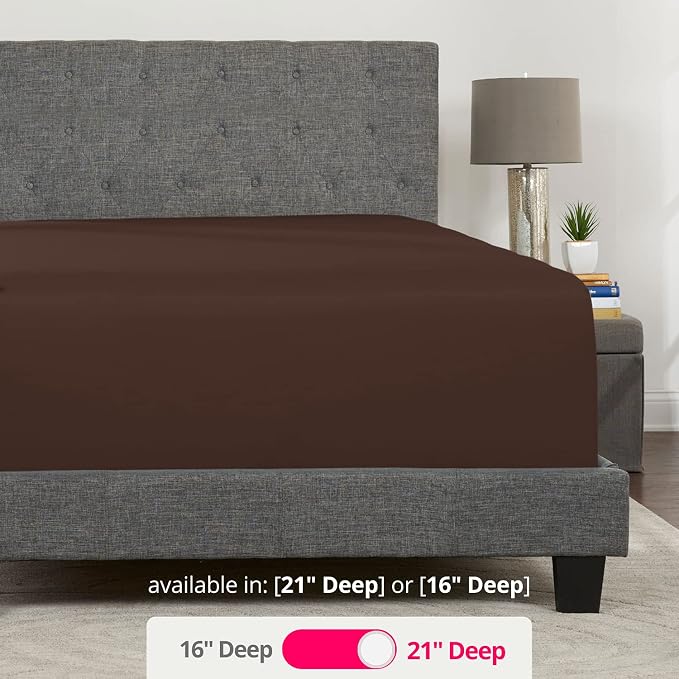 XL Twin Sheets Deep Pockets Fitted – Twin XL Fitted Sheets Only – 21” Fitted - Image 3