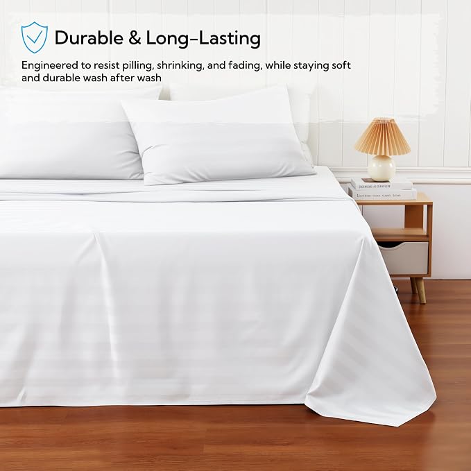 Cotton Flat Sheets Only, 600 TC 100% Cotton Flat Sheet Top Sheet Only, Twin - Image 5