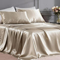 FreshCulture Satin Sheets Queen Size Bed Set- 4 Piece Luxury Soft Silky Queen by FreshCulture