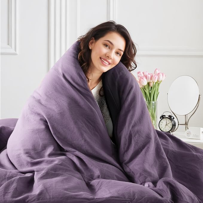 NEXHOME PRO Queen Duvet Cover Set, 100% Washed Cotton - Image 7