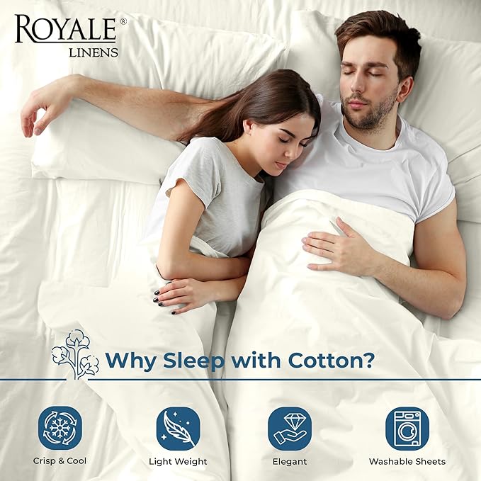 Royale Linen 100% Organic Cotton California King Flat Sheet Only - Image 3