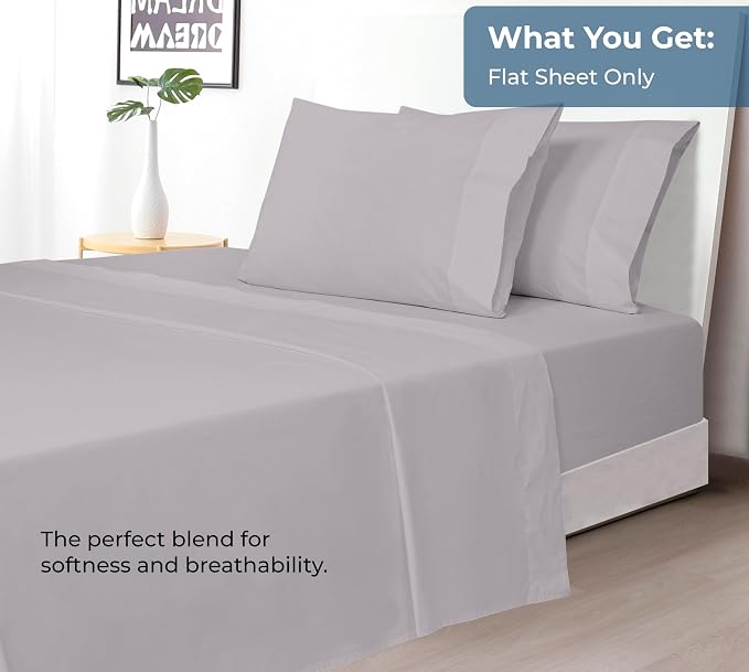 Royale Linens 100% Organic Cotton Full Flat Sheet Only - Image 5
