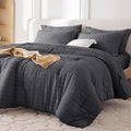 MUXHOMO 5 Pieces Twin Comforter Set, Seersucker Bed in a Bag Twin Size by MUXHOMO