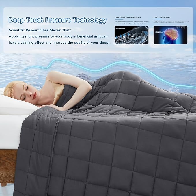 Topcee Weighted Blanket Soft Cooling Heavy Blanket Sleeping, Apply to 240-260 - Image 3