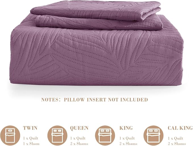 Exclusivo Mezcla Twin Quilt Bedding Set, Lightweight Dusty Lavender Quilts Twin - Image 6
