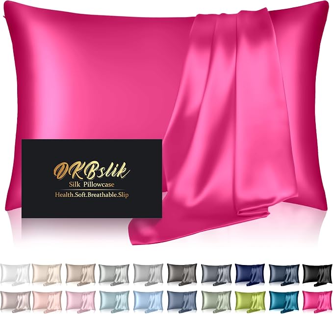 Silk Pillowcase for Hair and Skin, Mulberry Silk Pillow Cases Standard Size by HOME
