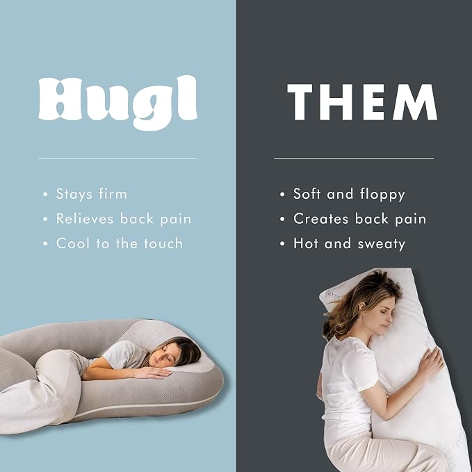 Plufl Hugl Cooling Body Pillow & Breeze Cooling Blanket Set | U-Shaped Memory - Image 6