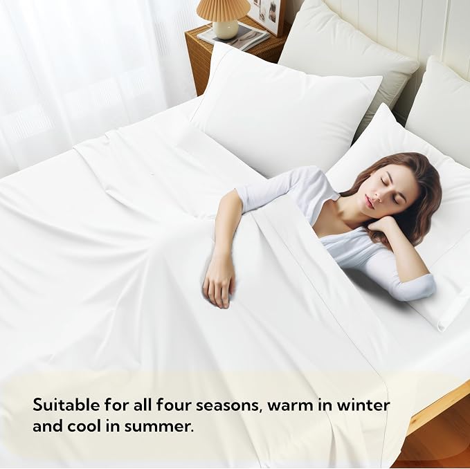 Cotton Flat Sheets Only, 600 TC 100% Cotton Flat Sheet Top Sheet Only, Twin - Image 7