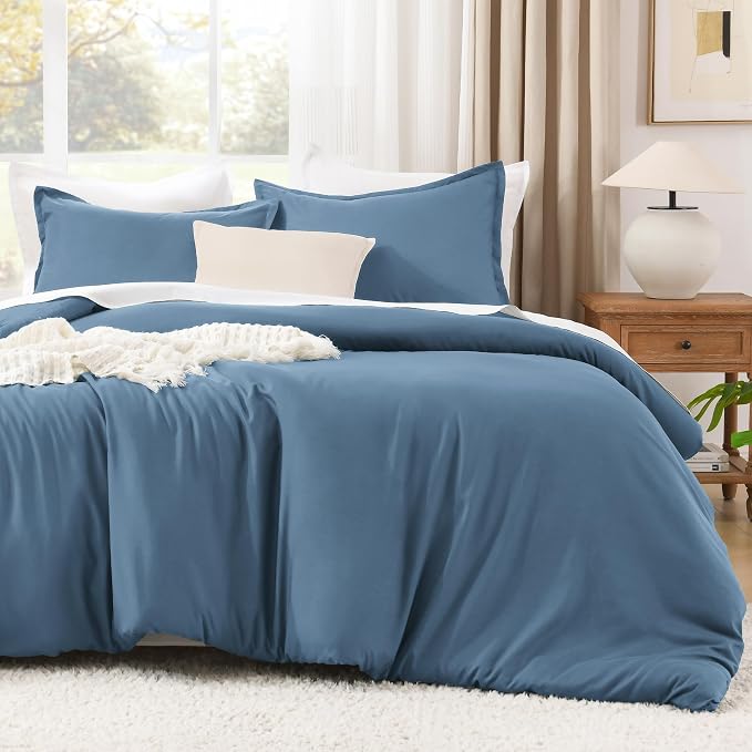 Litanika Comforters California King Size Ocean Blue, 3 Pieces Lightweight Solid - Image 2